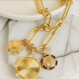 Golden Trio Charm Necklace Link Style 
Brand new!